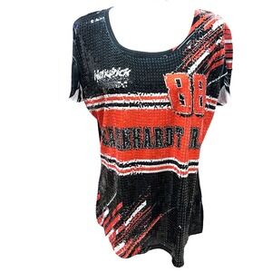 NASCAR Dale Earnhardt Jr Sequin Top Women 2XL 88 Over The Wall Indie 500 Daytona
